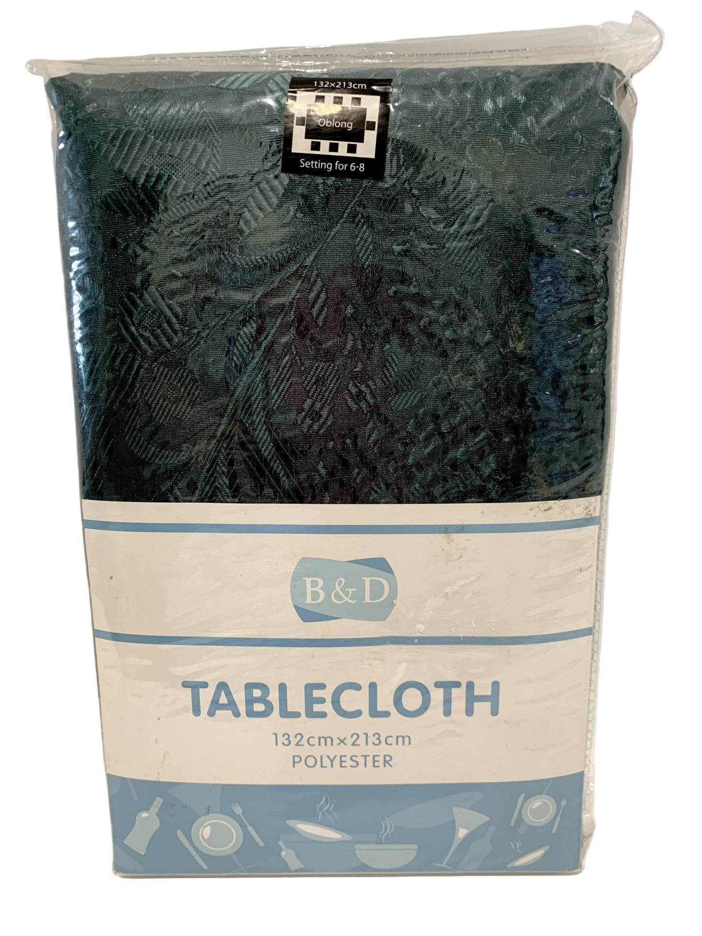 B & D Tablecloth 132 x 213cm Polyester Emerald Green image 0