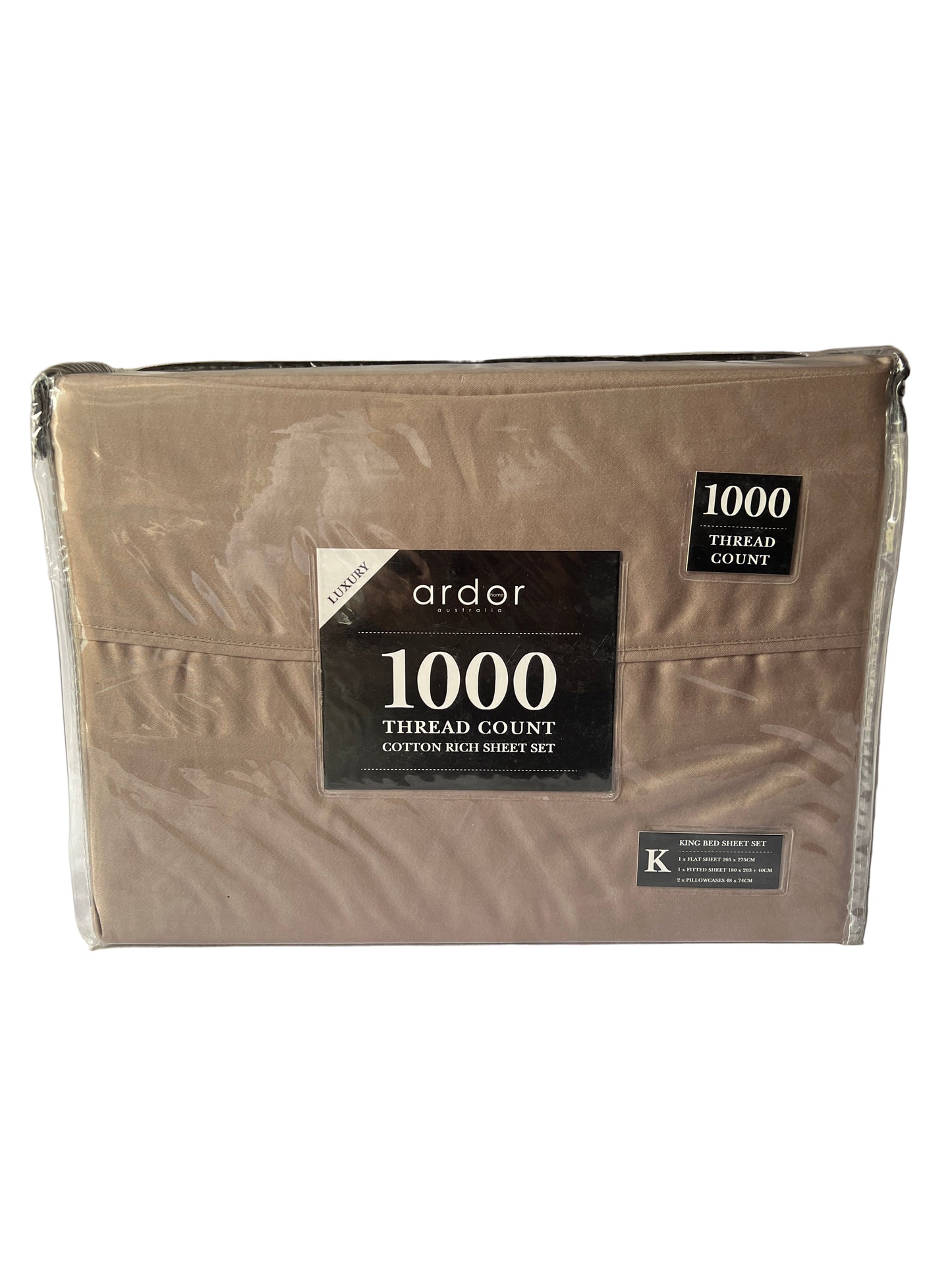 Ardor - King - 1000Thrd Cotton Rich Sheet Set - Mocha