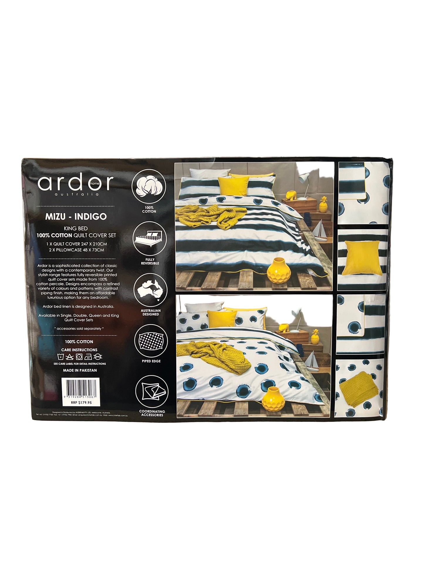 Ardor - King - Mizu Indigo Quilt Set