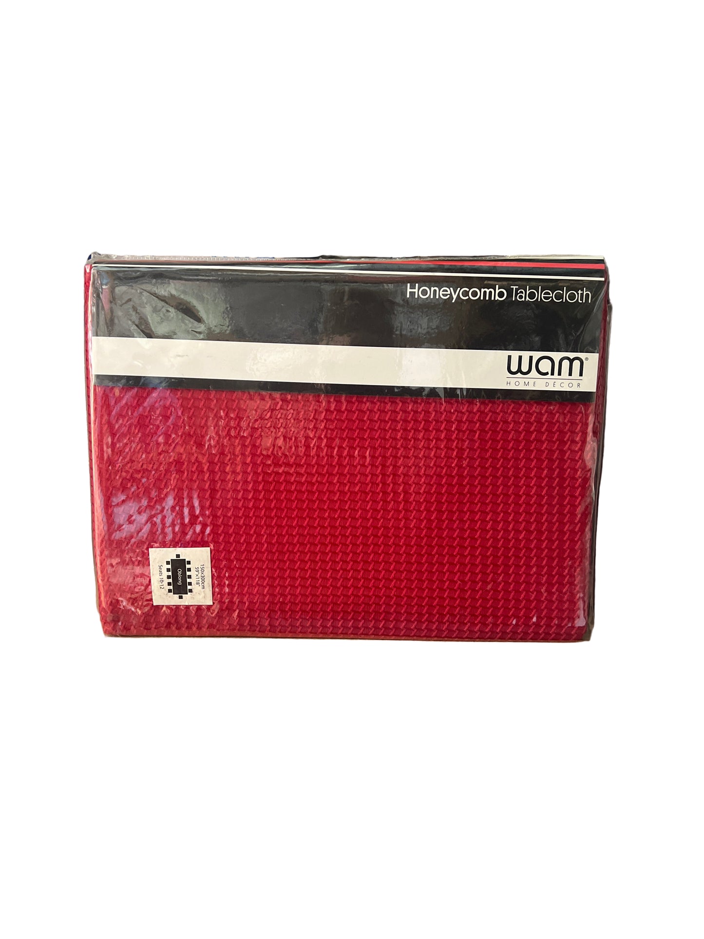 WAM Honeycomb Tablecloth - 150cm x 300cm Red - Polyester/Cotton.