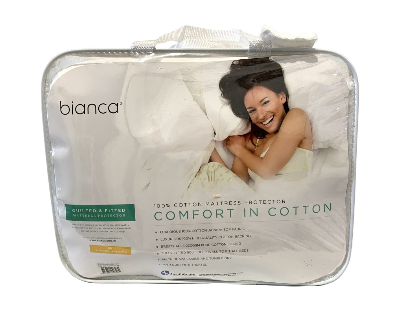 Bianca 100% Cotton Mattress Protector - King