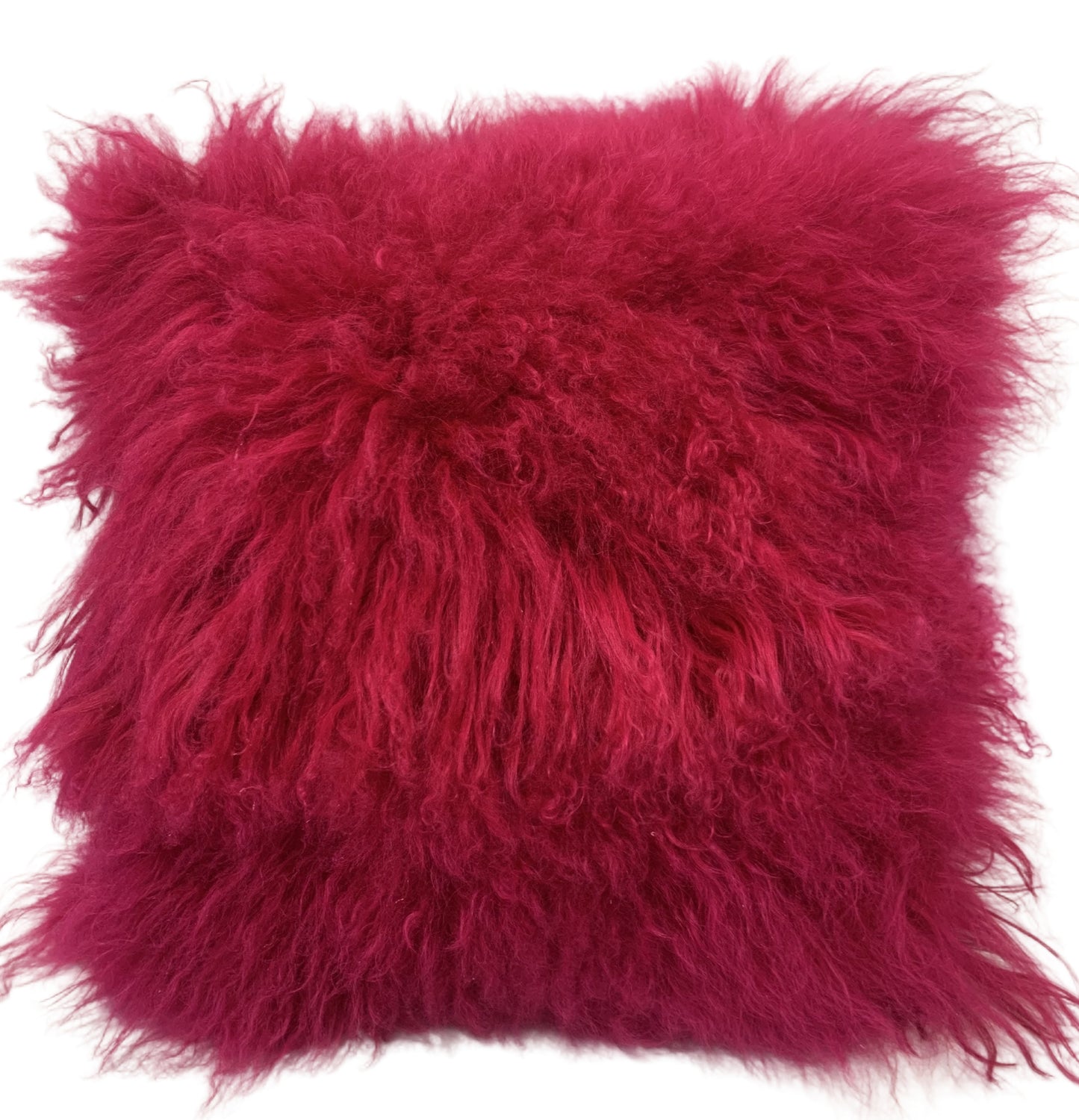 Mongolian Lambswool Cushion - Fuchia image 0