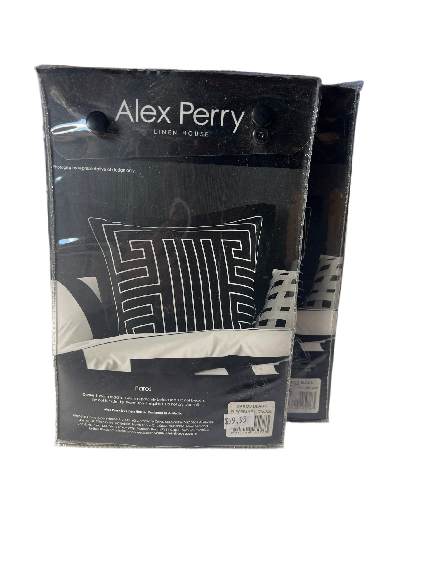 Linen House Alex Perry Queen - Paros Black Quilt Package