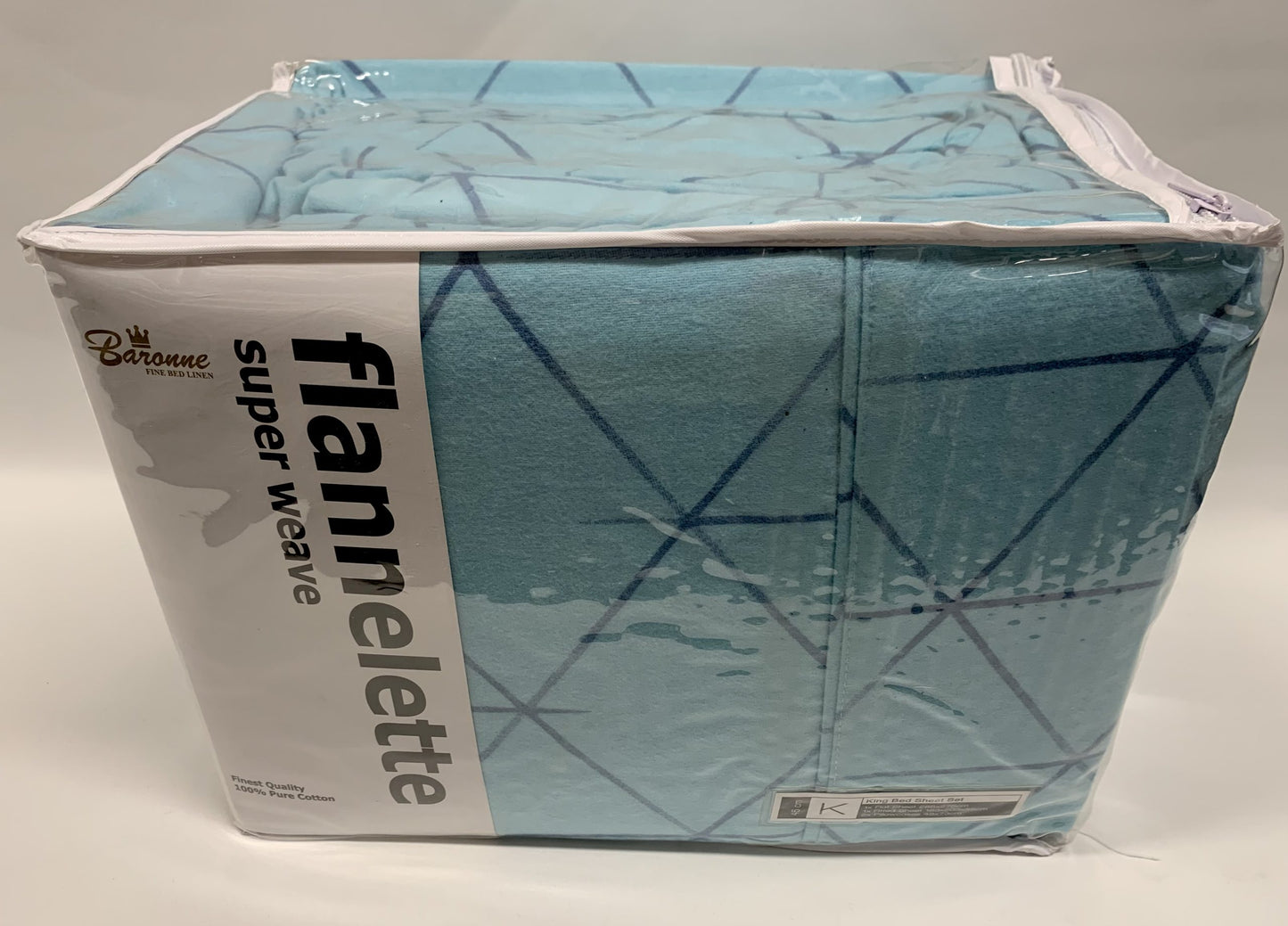 Baronne - King Flannelette Sheet Set - Link Blue image 0