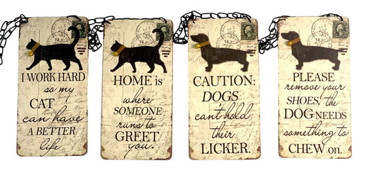 Dog & Cat Hanging Signs Home Decor image 1