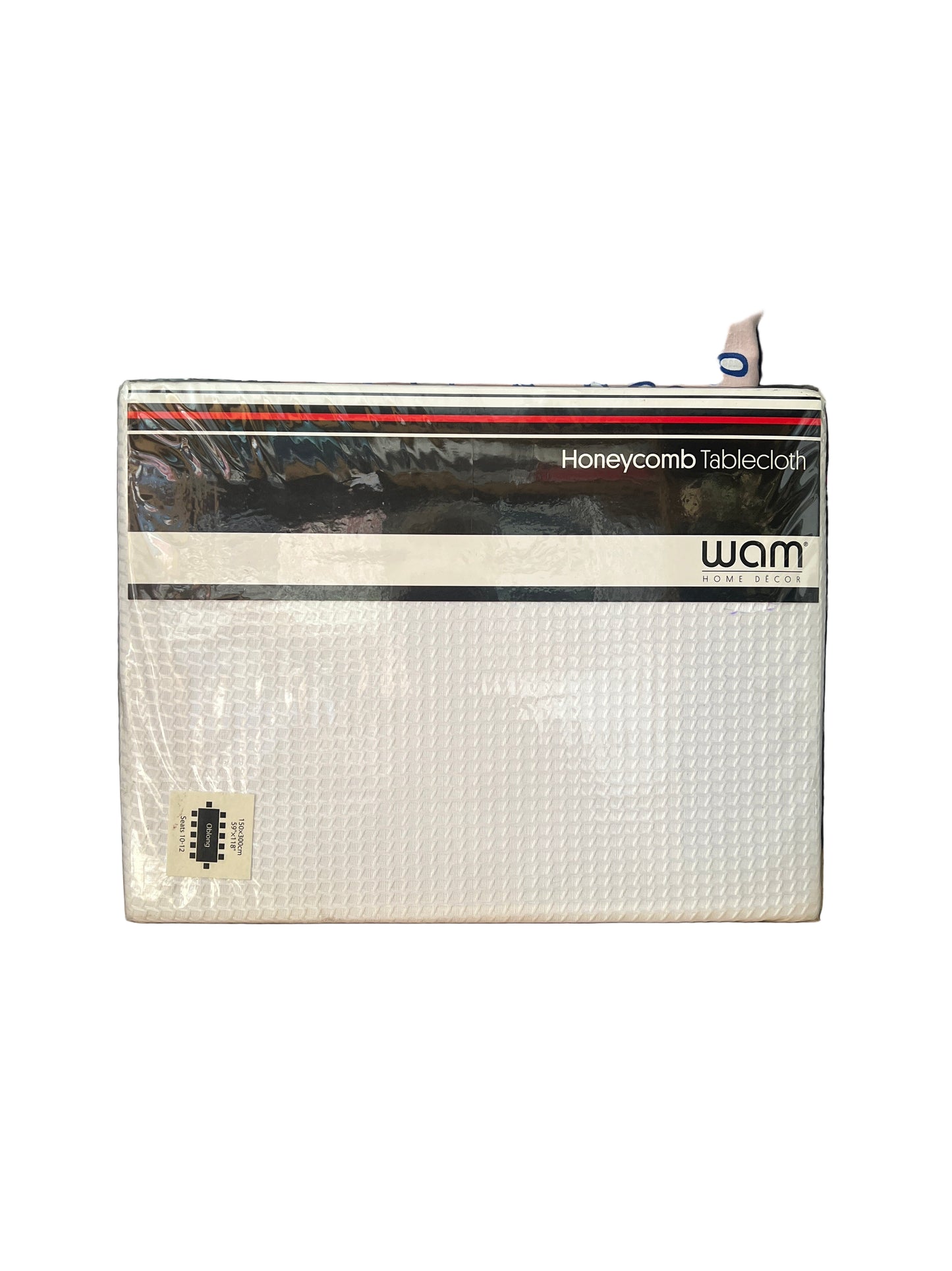 WAM Honeycomb Tablecloth - 150cm x 300cm - Polyester/Cotton -White