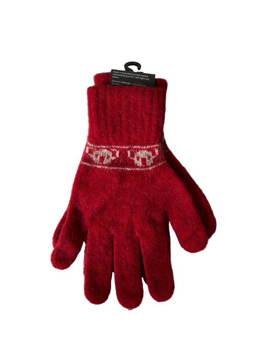 Merino Snug Possum Gloves - Medium - Koala Red