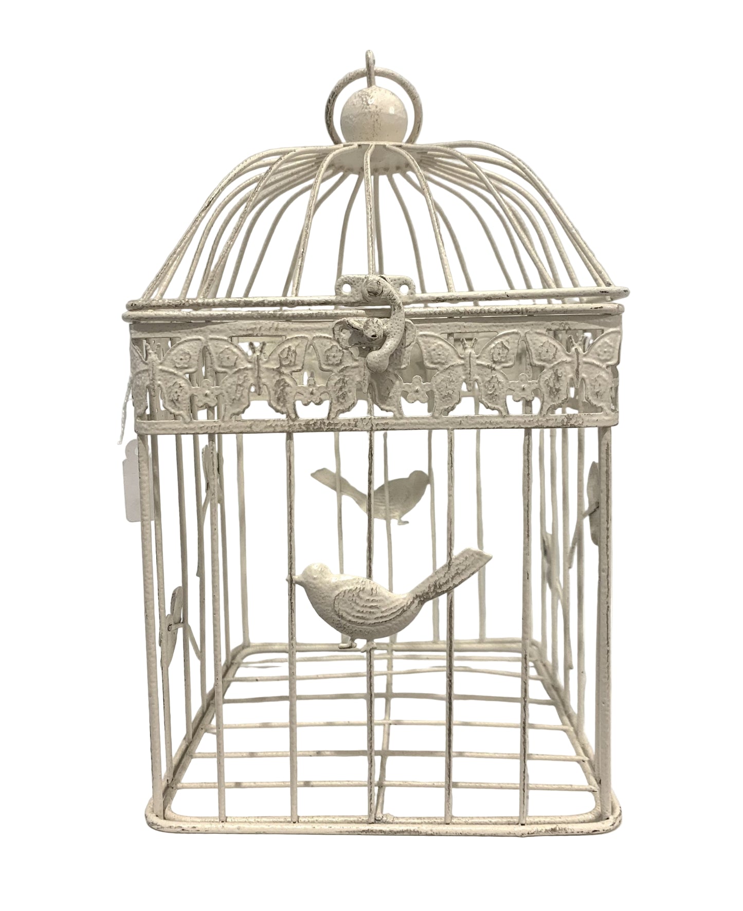 Wire Bird Cage small - Antique White image 0
