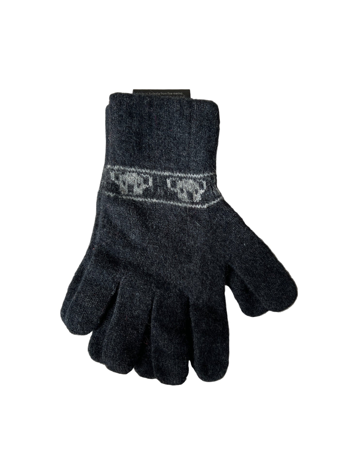 Merino Snug Possum Gloves - Large - Koala Charcoal