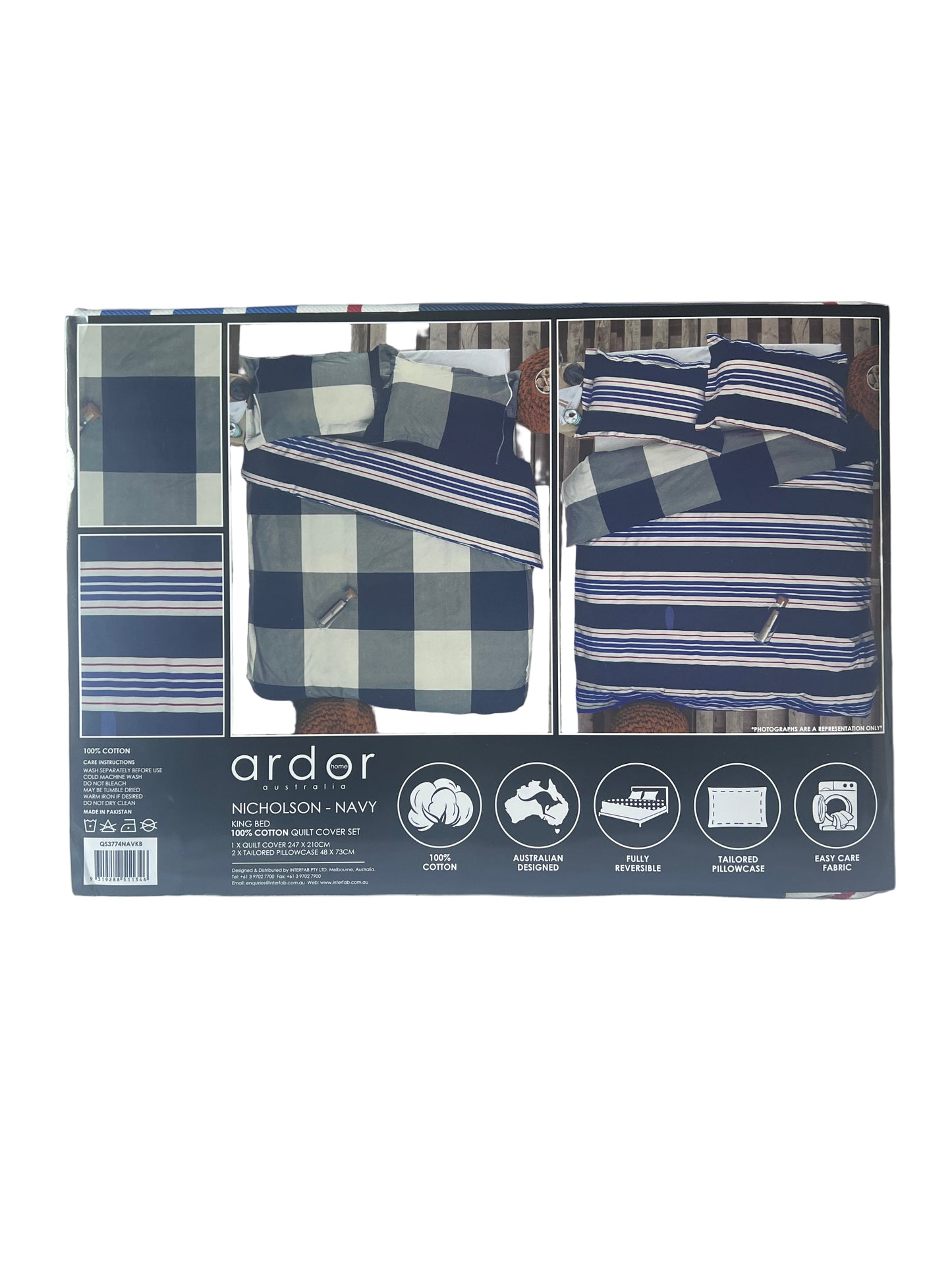 Ardor - King - Nicholson Navy Quilt Set