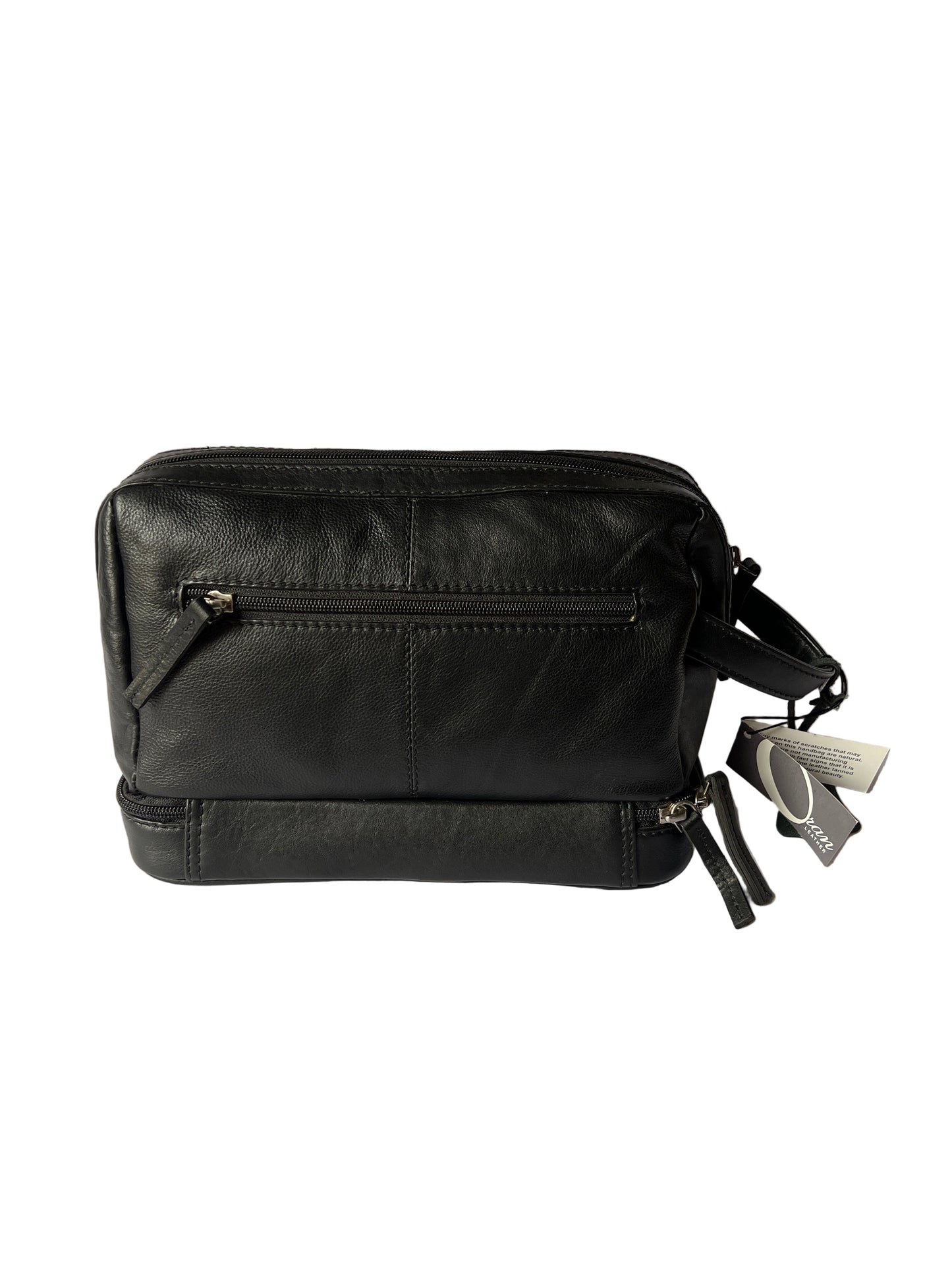 Oran - Leather Toiletry Bag Black