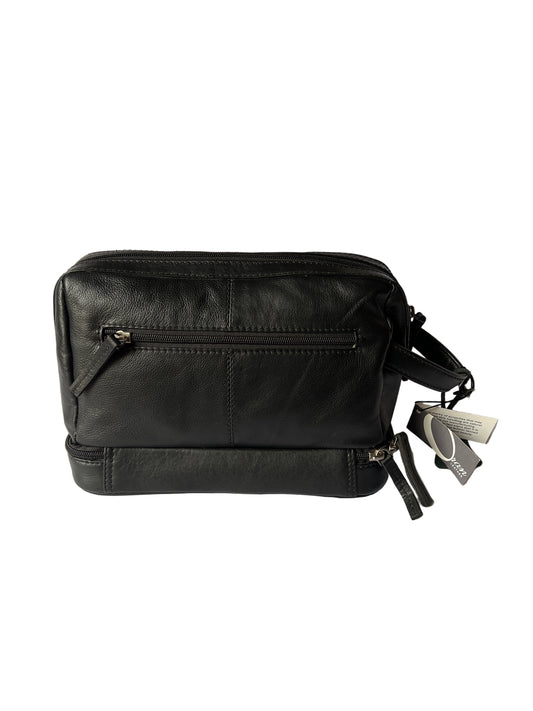 Oran - Leather Toiletry Bag Black