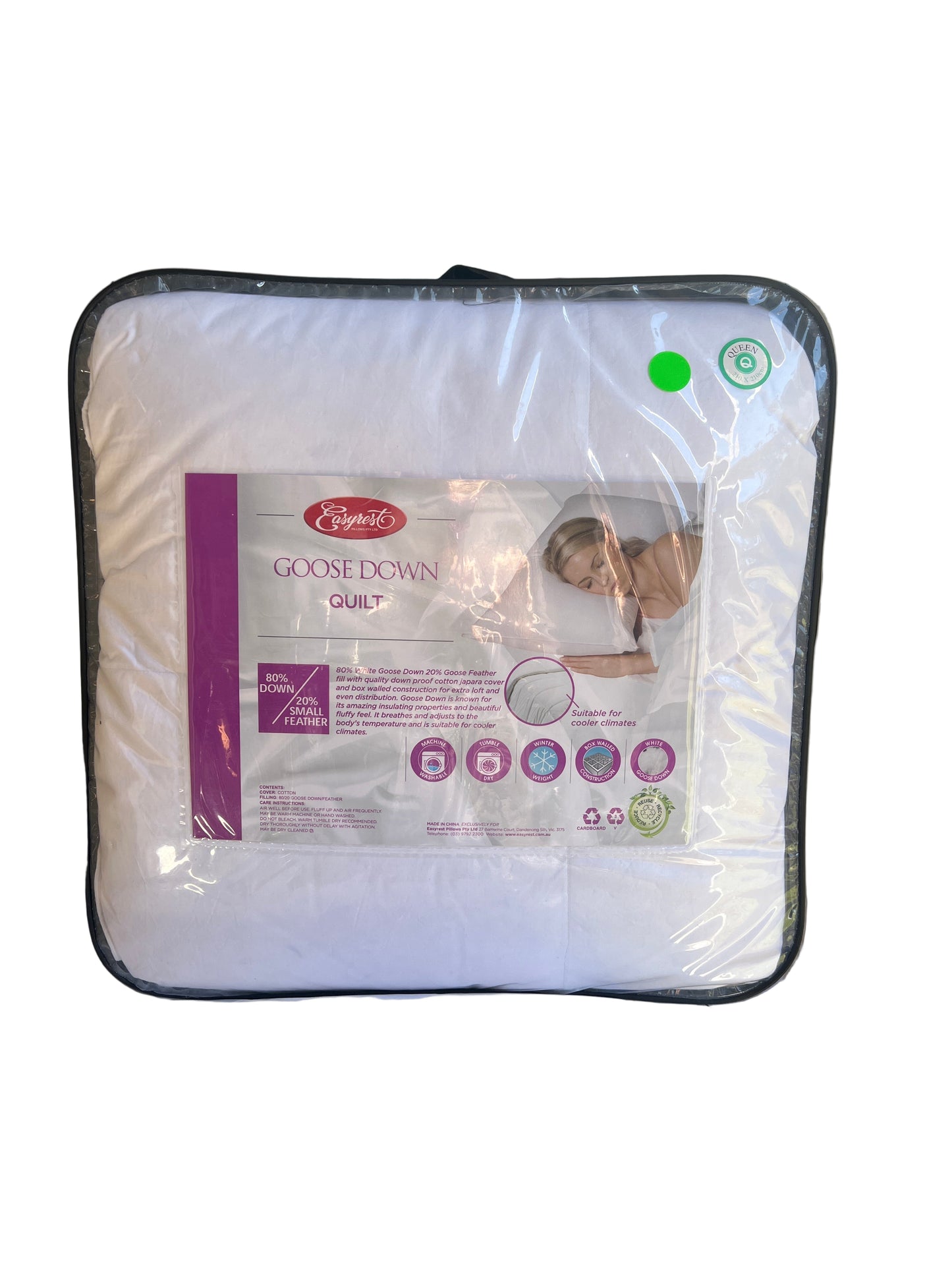 Easyrest - Queen - 80% / 20% White Goose Down Quilt