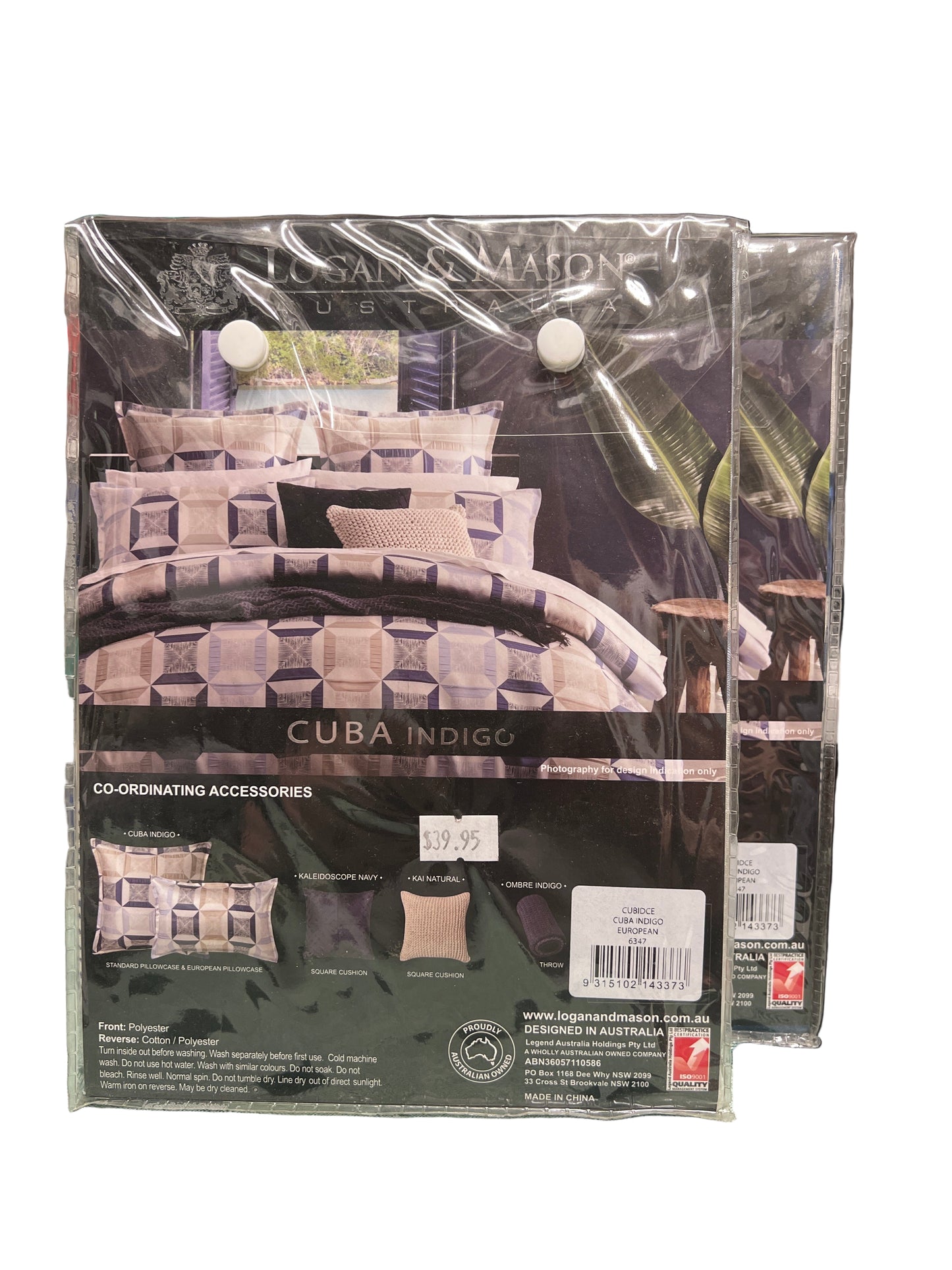 Logan & Mason - Super King- Cuba Indigo Quilt Package