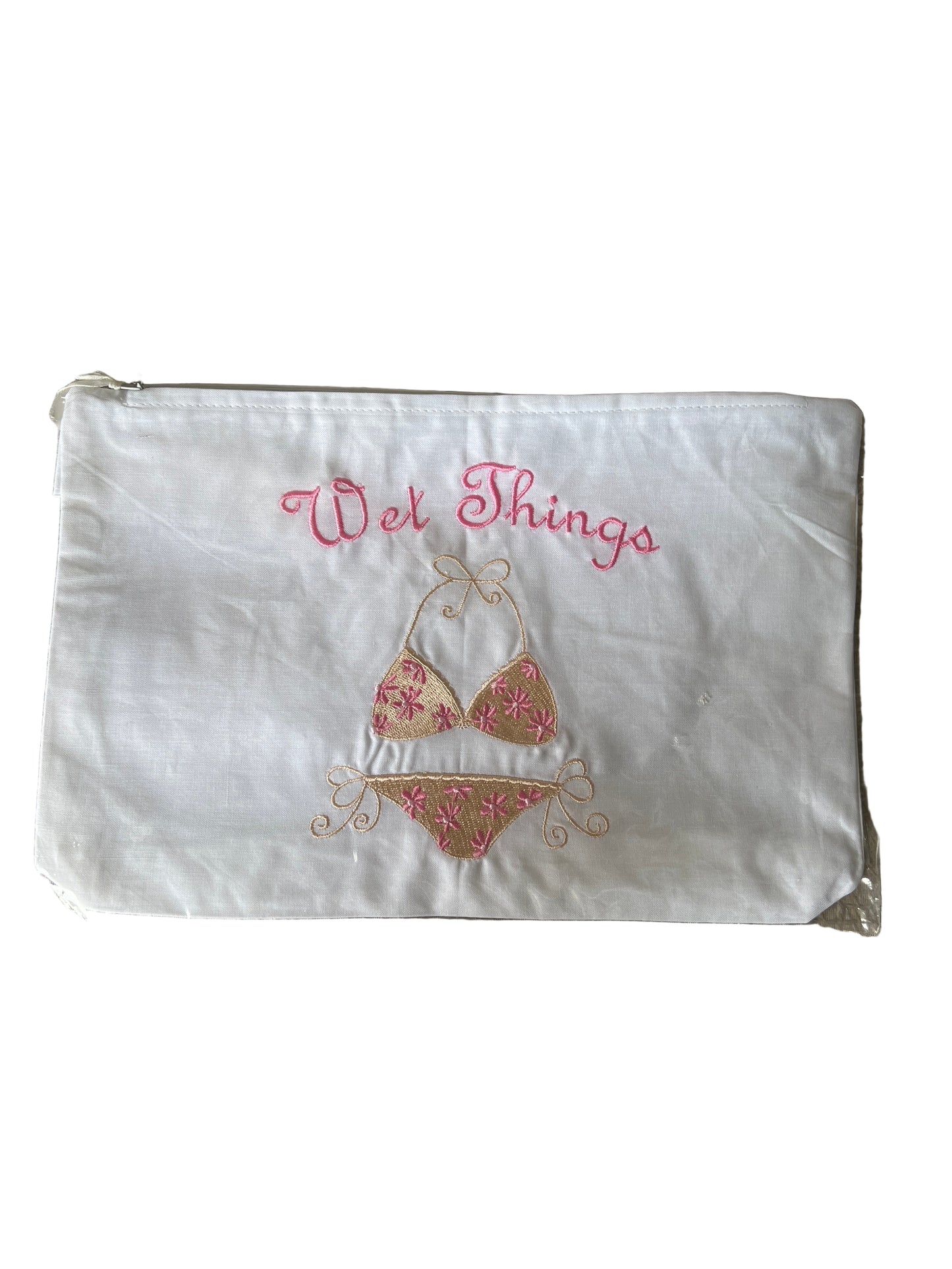 Travel Wet Bag - Plastic Lined - Pink bikini