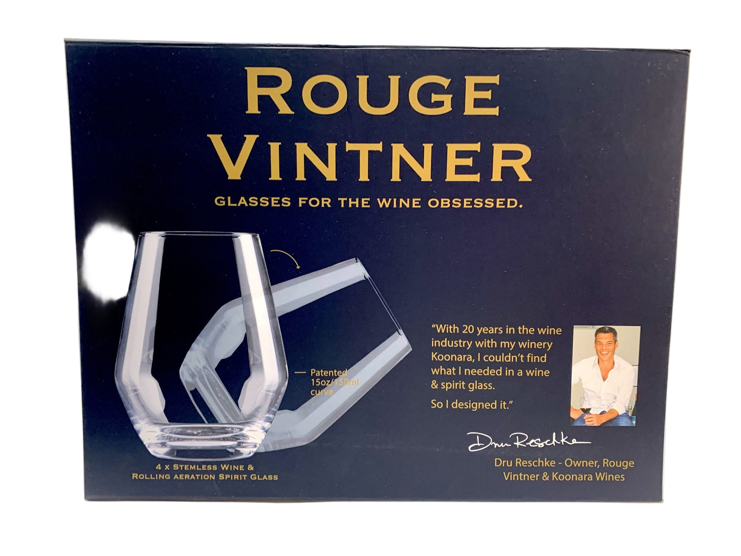 Rouge Vinter Glasses - 4 Stemless Wine image 0