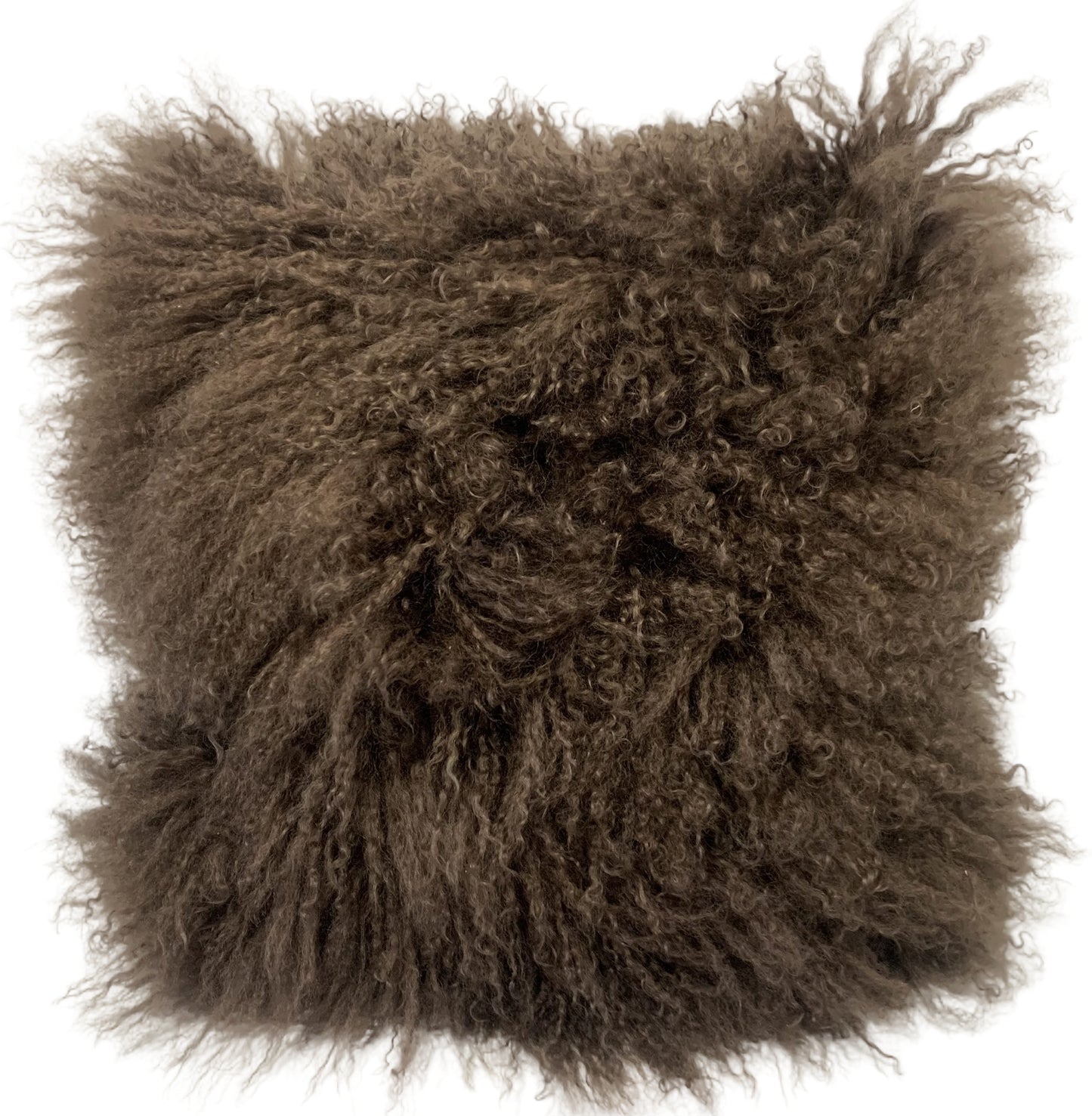 Mongolian Lambswool Cushion - Chocolate image 0