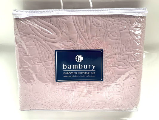 Bambury - Paisley Embossed Coverlet Set King/Queen- Dusk / Peacock / Ivory image 1