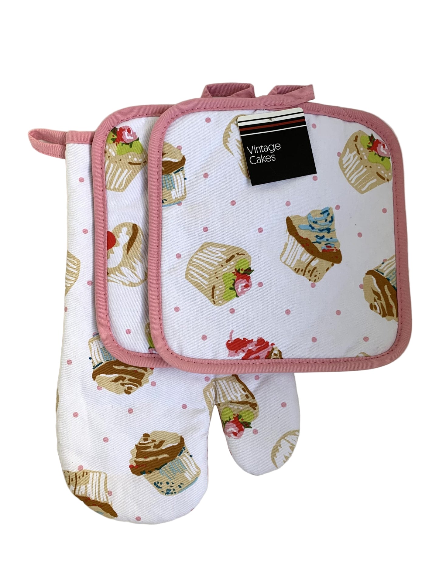 Vintage Cakes Oven Mitt and Pot Mitt Set image 0