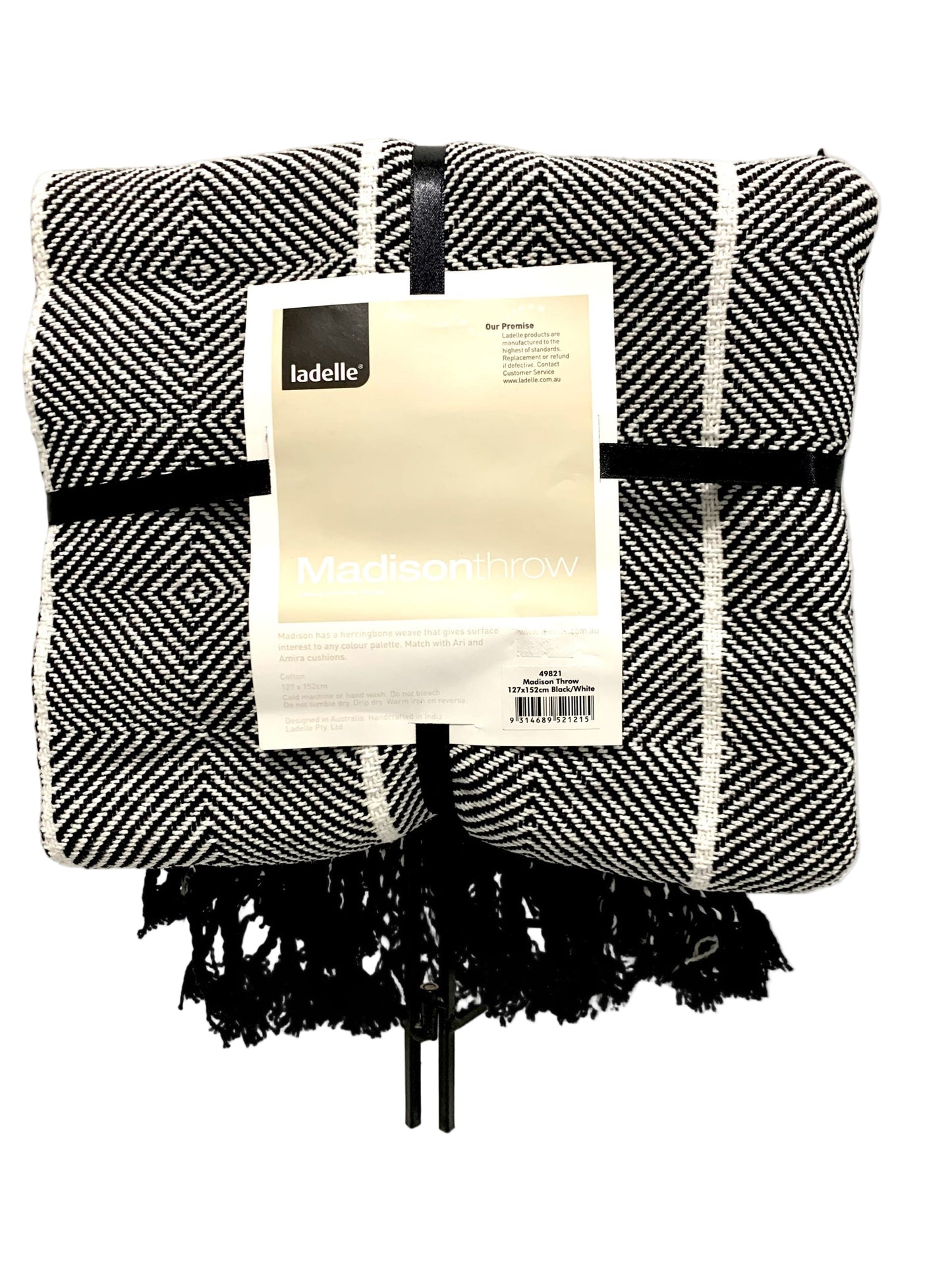 Madison Cotton Throw - Black/White image 0