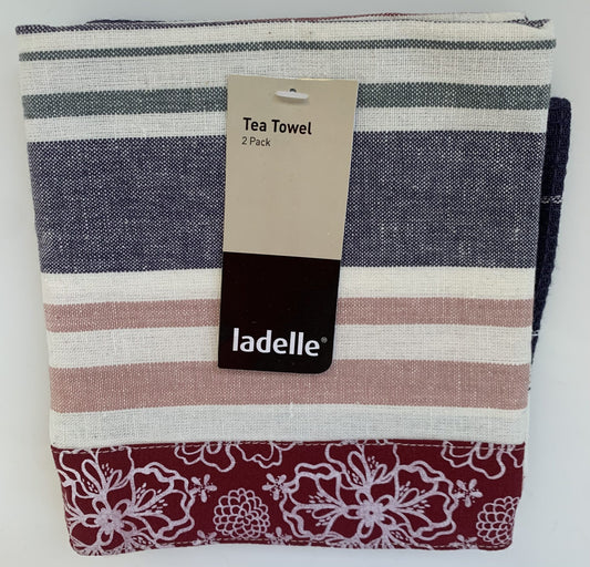 Ladelle T Towel 2 Pack Carmen Asst'd image 1