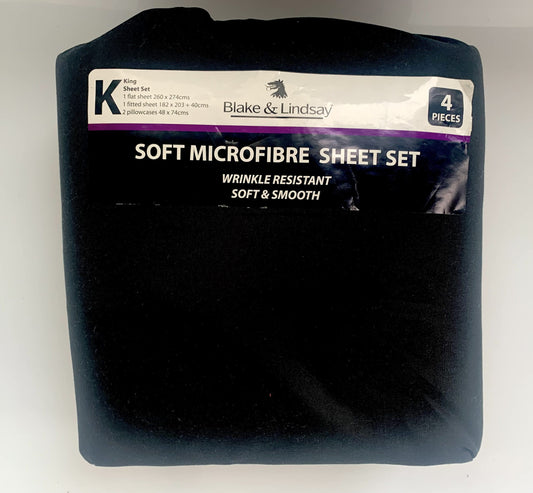 Blake and Lindsay Microfibre King Sheet Set Black image 0
