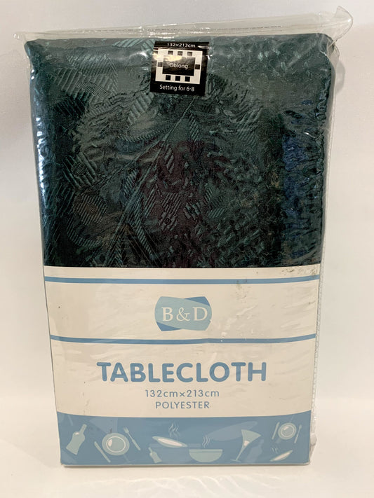 B & D Tablecloth 132 x 213cm Polyester Emerald Green image 0