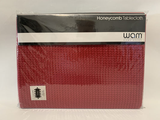 WAM Honeycomb Tablecloth - 150 x 300cm Red Polyester/Cotton. image 0