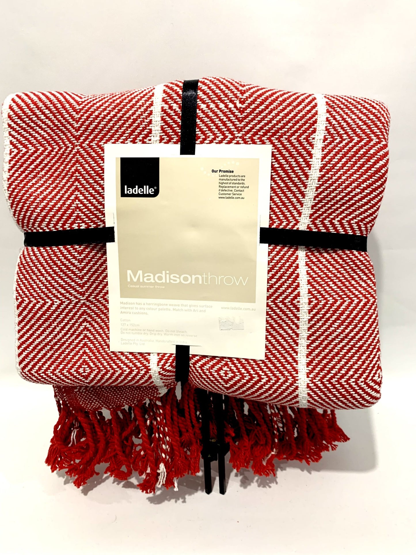 Madison Cotton Throw - Red/White image 0