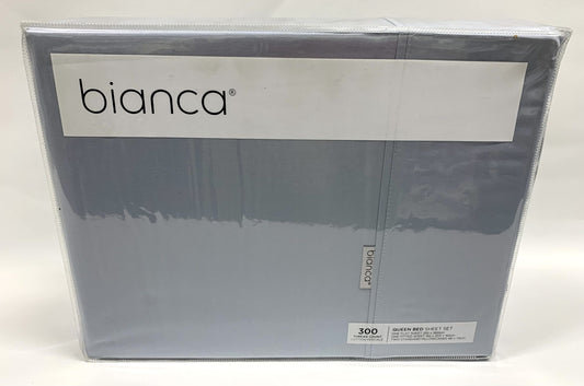 Bianca - Queen Sheet Set Heston 300 Thread Count - Steel Blue image 0