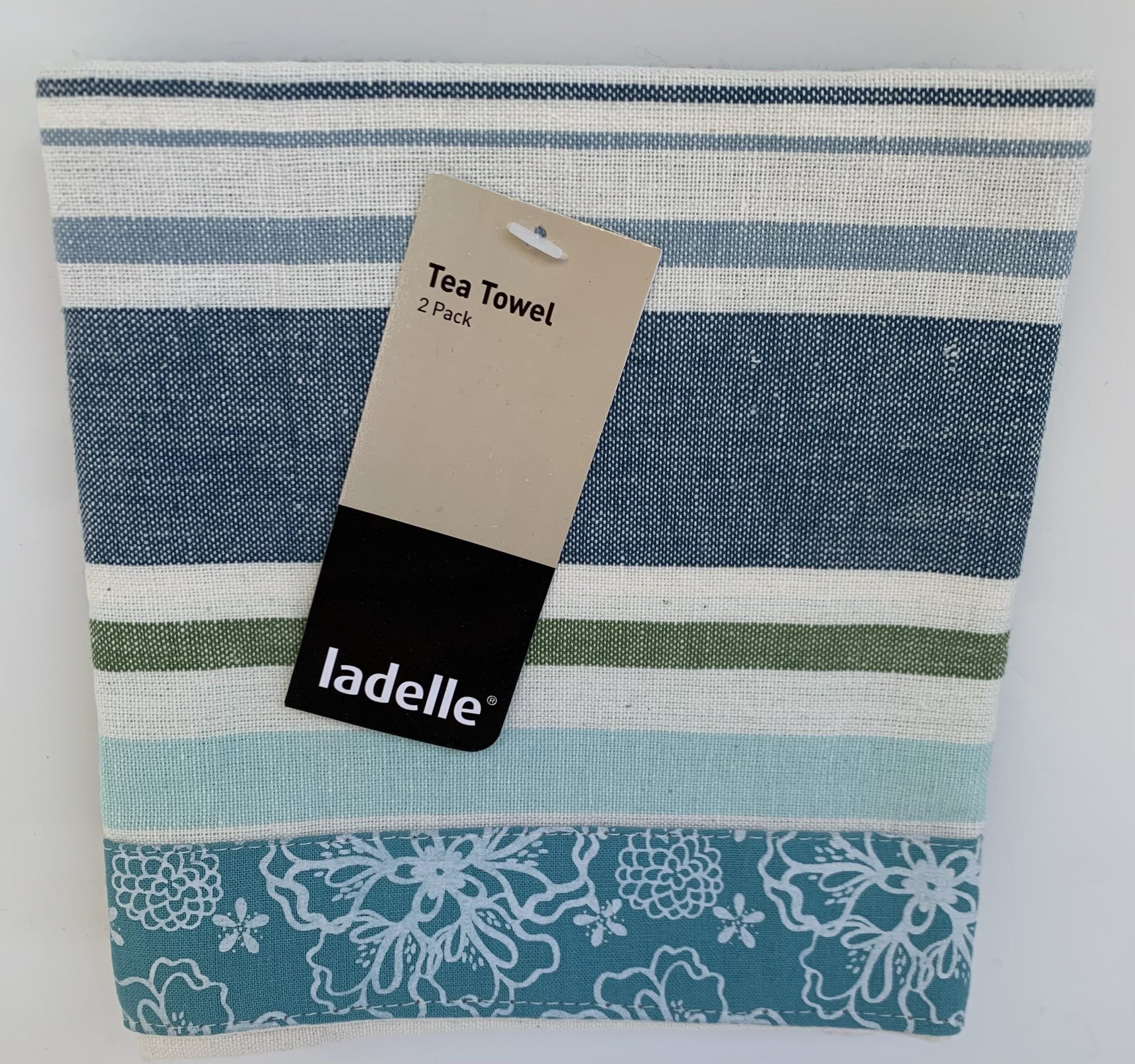 Ladelle T Towel 2 Pack Carmen Asst'd - Teal image