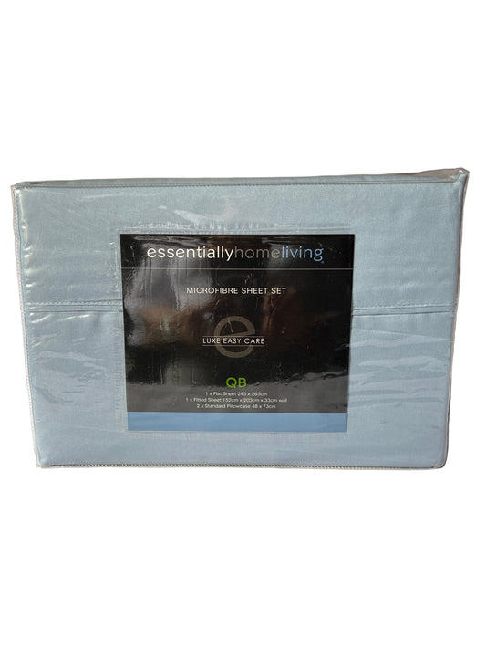 Essentially Home Living - Queen - Microfibre  Sheet Set - Sky Blue