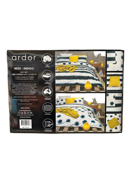 Ardor - King - Mizu Indigo Quilt Set