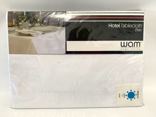 WAM Hotel Tablecloth Plain - 180cm Round White Cotton. image 0