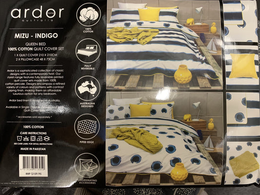 Ardor Queen Quilt Set Mizi  Indigo image 0