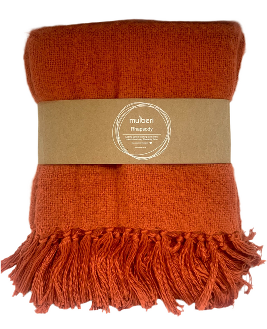 Mulberi Throw - Rhapsody Burnt Orange