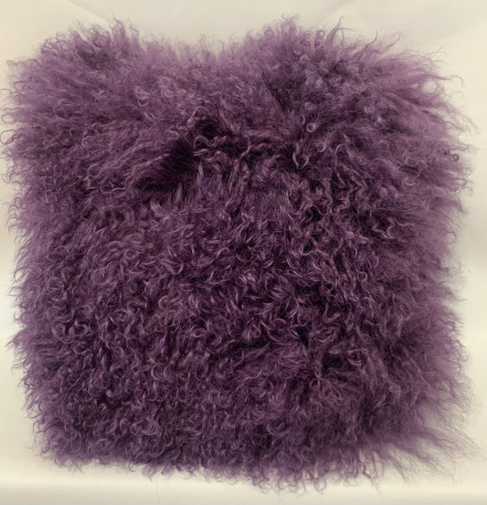 Mongolian Lambswool Cushion - Aubergine image 0