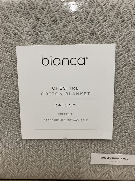 Bianca Single/Double - Cheshire Cotton Blanket Taupe image 0