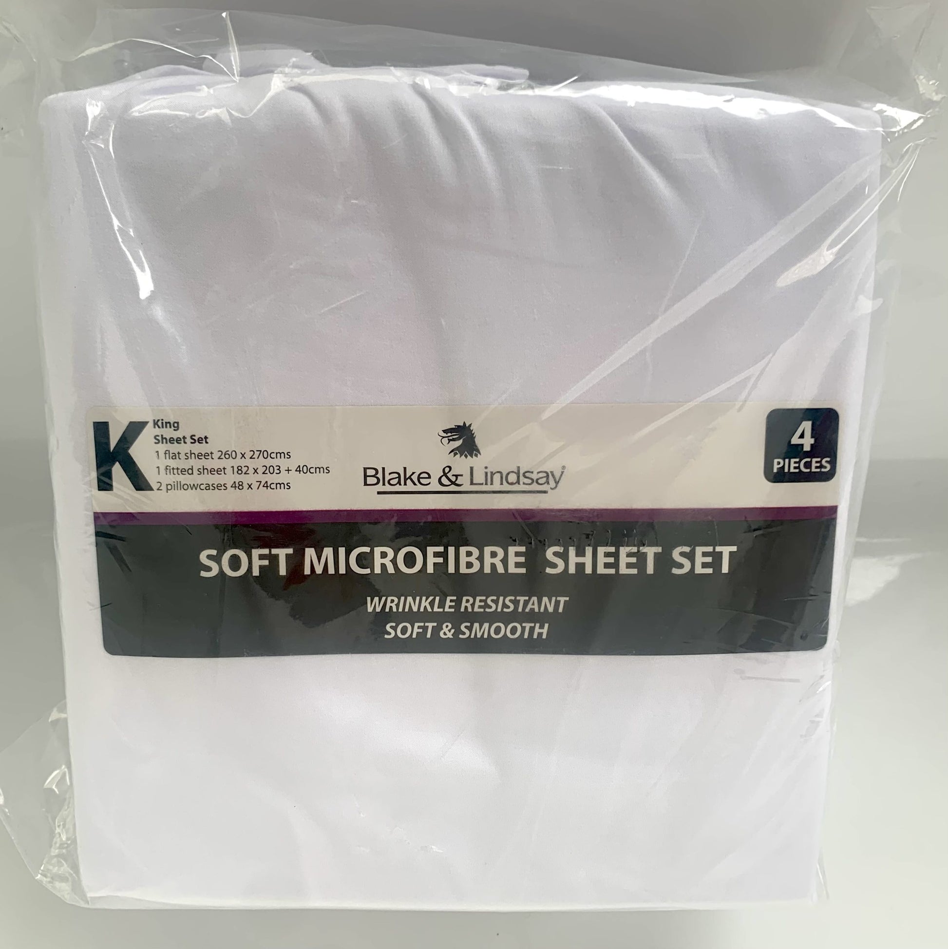 Blake and Lindsay Microfibre King Sheet Set White image 0