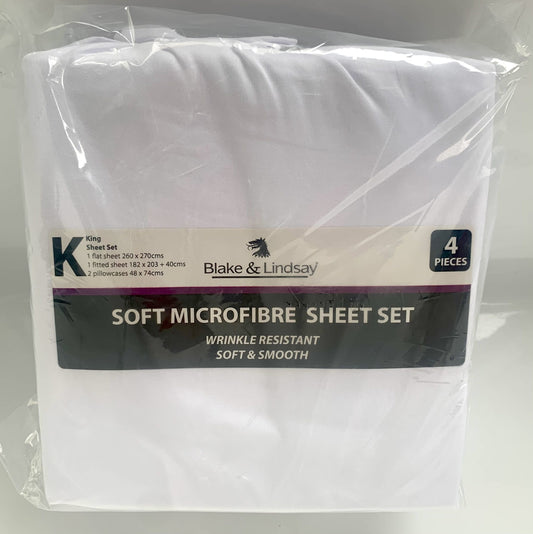 Blake and Lindsay Microfibre King Sheet Set White image 0