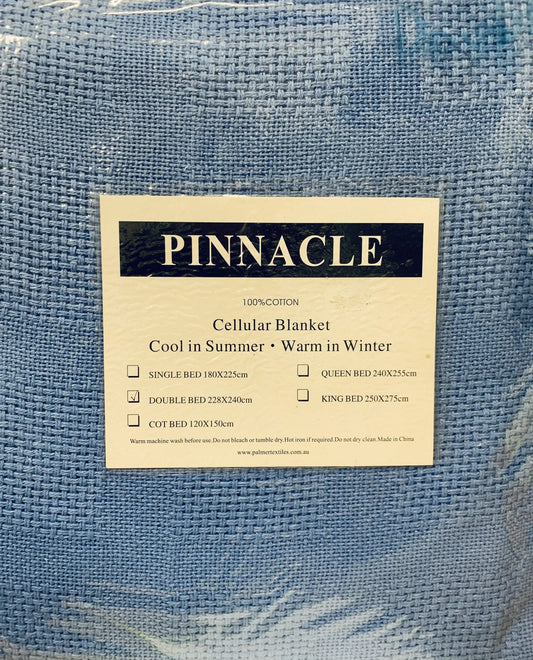 Pinnacle Double - 100% Cellular Blanket Blue image 0
