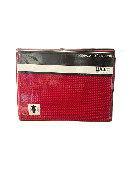 WAM Honeycomb Tablecloth - 150cm x 300cm Red - Polyester/Cotton.