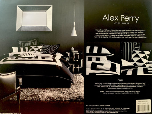 Linen House Alex Perry Queen Quilt Set - Paros Black image 0