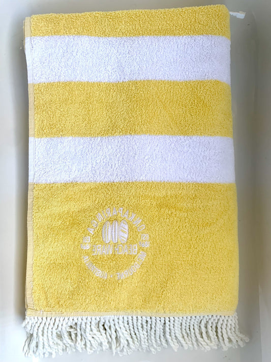 Onkaparinga  Beach Towel Yellow/White Stripe image 0