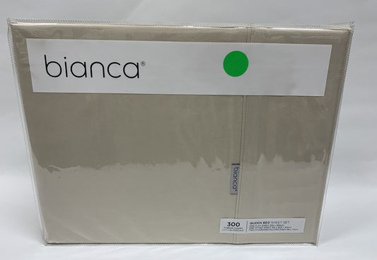 Bianca - Queen Sheet Set Heston 300 Thread Count - Stone image 0