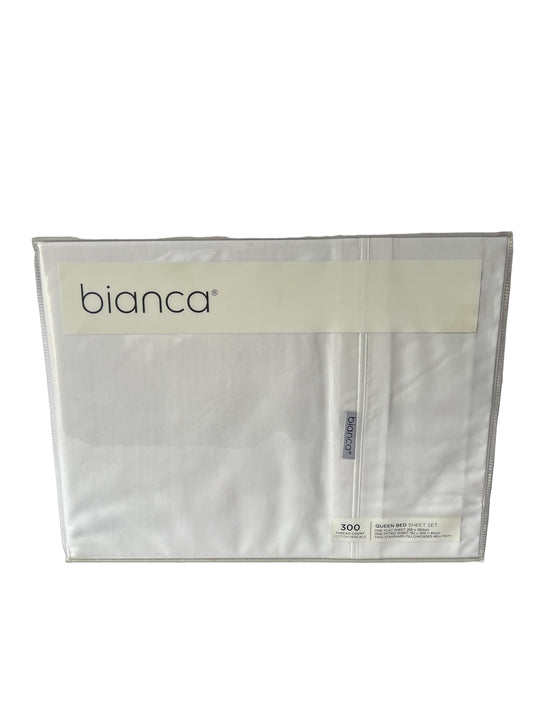 Bianca - Queen - Sheet Set 300 Thread Count Heston - White