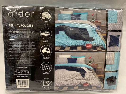 Ardor Queen Quilt Set- Peri Turquoise image 0