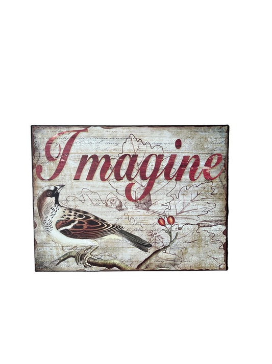 Imagine Metal Wall Sign