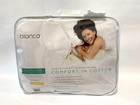 Bianca 100% Cotton Mattress Protector - King image 0