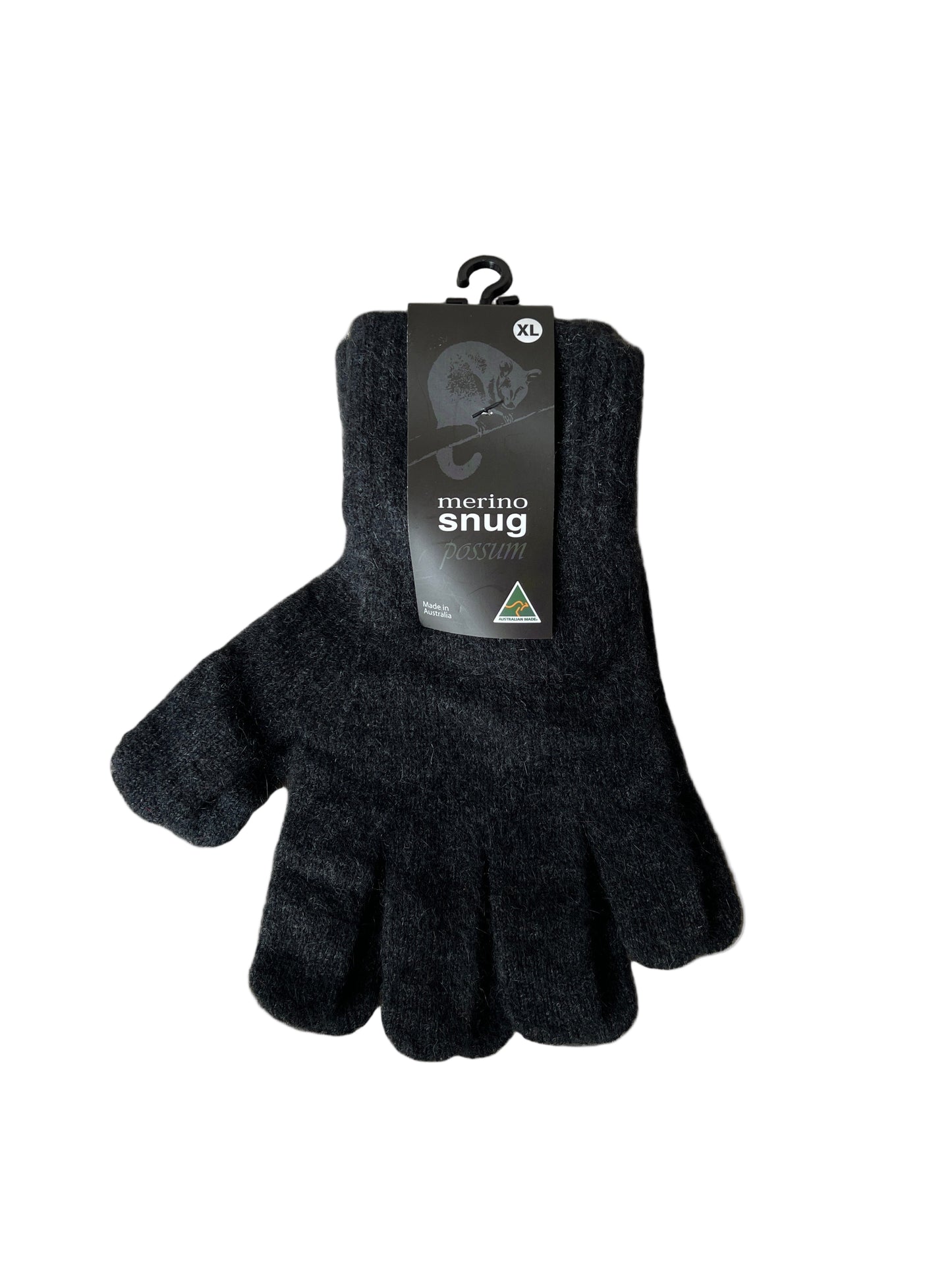 Merino Snug Possum Gloves - XL - Charcoal